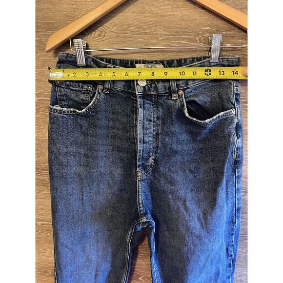 Free People Women Jeans Butterfly Buttons Distressed Hem High Waist Sz 29 - Picture 2 of 7